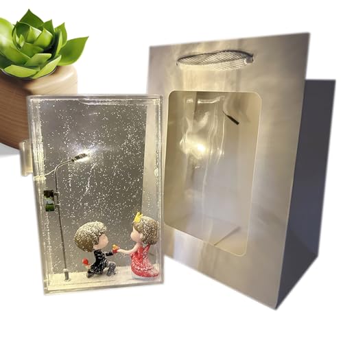 Stehlampe für die Nacht, schneebedeckte Lampe – dekorative Straßenlampe Nachtlicht – Weihnachten, handgefertigt, Büro-Dekoration, Urlaubs-Nachtlicht, Paar-Landschaft, Deko von Generic