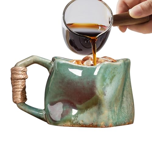 Steinzeugbecher, Handgemachte Keramiktasse - 250ml Handgemachte Keramikbecher Kaffeetassen aus Keramik - Ästhetische Tasse Handgemachte sichere Keramik Wasserbecher für Party Home C von Generic