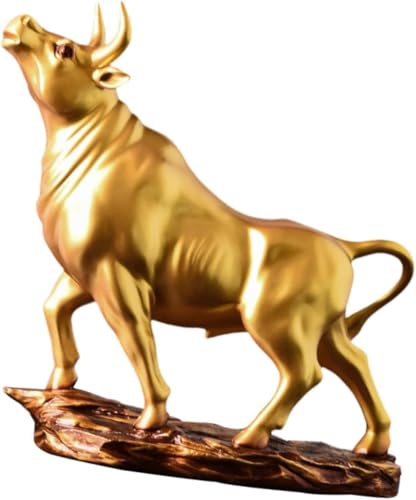 Stier Statue Stier Skulptur Moderne Accessoires Figur Dekoration Ornament Für Terrasse Flur Einrichtung Urlaub, Gold, A Stier Statue Stier Skulptur Moderne Accessoires Figur Dekoration Ornament Für Terrasse Flur Einrichtung Urlaub, Gold, A von Generic