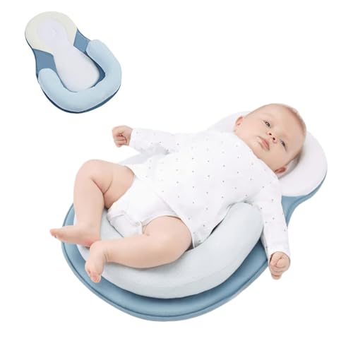 Stillkissen, Einstellbar Kopfkissen mit 3D Atmungsaktives Mesh, ergonomisches Kissen zum Stillen, Schlafen, Lagerungskissen, Anti-Roll Pillow, U-förmige Pads, Schlafkissen (Blau) von Generic