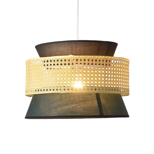 Stoffschirme im Vintage-Stil im Landhausstil im Boho-Stil für die Schlafzimmerbeleuchtung | Handgefertigt | Moderne natürliche Hängelampen | | Korb-Rattan für das Wohnzimmer von Generic