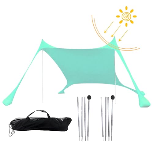 Strandmarkise – Strandmarkise mit LSF 50+ und Säcken, Sonnensegel für den Außenbereich, für Reisen, Camping, UV-Blocker für Familienliege, Pavillon mit Pop-Up-Abdeckung für V von Generic