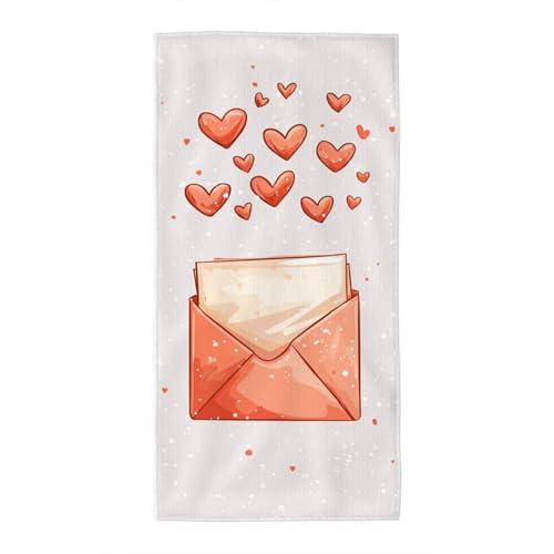 Strandtuch Beige Mikrofaser Handtuch, Microfaser Handtücher Strandtuch XXL Herz, Badetuch groß 80x160 cm, Stranddecke Sandfrei Strandhandtuch Leichtes Schnelltrocknend für Strand Schwimmen Reise M-60 von Generic