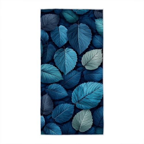 Strandtuch Blau Mikrofaser Handtuch, Microfaser Handtücher Strandtuch XXL Blätter, Badetuch groß 80x160, Stranddecke Sandfrei Strandhandtuch Leichtes Schnelltrocknend für Strand Schwimmen Reise M-54 von Generic