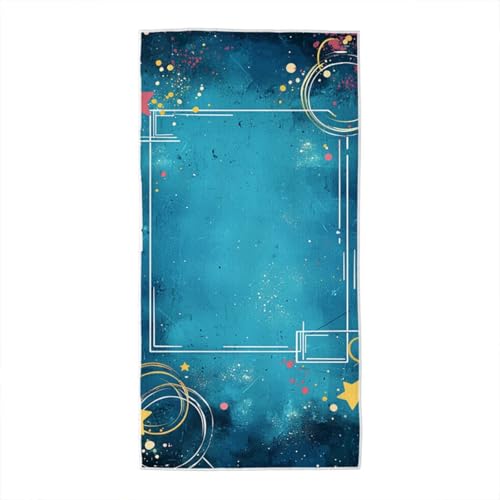 Strandtuch Blau Mikrofaser Handtuch, Microfaser Handtücher Strandtuch XXL Geometrie, Badetuch groß 80x160, Stranddecke Sandfrei Strandhandtuch Leichtes Schnelltrocknend für Strand Schwimmen Reise S-66 von Generic