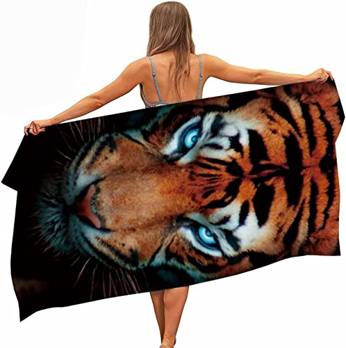 Strandtuch Groß 100X200 cm Tiger Mikrofaser Schnelltrocknend Badetuch Strandhandtuch Sauna Badehandtuch Yoga Handtuch Strandtücher Strandlaken Für Kinder Und Erwachsene von Generic
