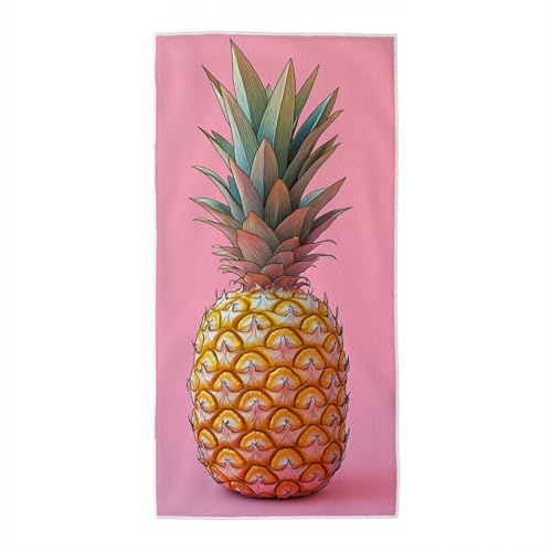Strandtuch Rosa Mikrofaser Handtuch, Microfaser Handtücher Strandtuch XXL Ananas, Badetuch groß 90x180 cm, Stranddecke Sandfrei Strandhandtuch Leichtes Schnelltrocknend für Strand Schwimmen Reise S-52 von Generic