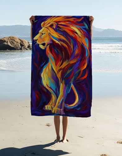 Strandtuch XXL 160 x 80 cm, Löwe Mikrofaser Handtuch 1er Set Tier Schnelltrocknend Microfaser Handtücher, Weiches Leichtes für Damen Herren Reise Urlaub Schwimmen Sauna Sport Camping Strand 672-Y4 Strandtuch XXL 160 x 80 cm, Löwe Mikrofaser Handtuch 1er Set Tier Schnelltrocknend Microfaser Handtücher, Weiches Leichtes für Damen Herren Reise Urlaub Schwimmen Sauna Sport Camping Strand 672-Y4 von Generic