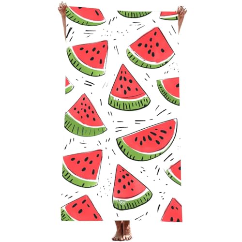Strandtuch XXL 60 x 120 cm Mikrofaser Handtuch (Wassermelone), SchnellTrocknend, Leicht und Tragbar, Sandfrei Strandtuch, Microfaser Handtücher für Reise Urlaub Camping Wandern Yoga Bad (Obst) Z-957T von Generic
