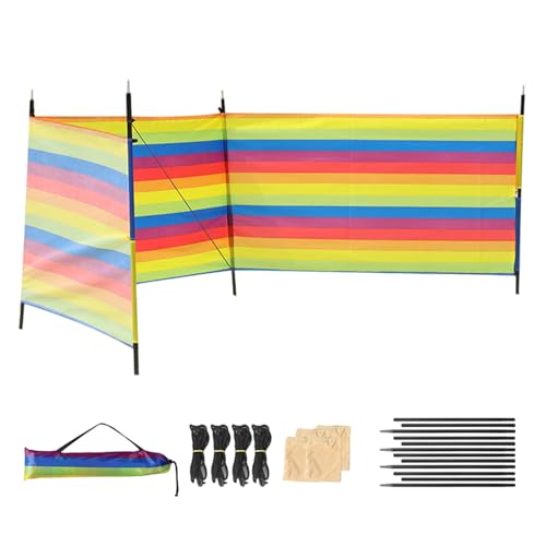 Strandwindschutz – -Windschutzscheibe | 1 x Windschutz für Camping | Windbreaker Strandmuschel | leicht zu transportierende Outdoor-Ausrüstung Reisezubehör für Urlaub, Angeln, Backy von Generic