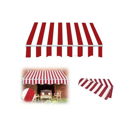 Strapazierfähiges Sonnenschutzdachtuch for den Außenbereich,Sonnenschutzdachstoff,Manueller Markisen-Ersatzstoff ，für Hof, Terrasse, Balkon(Red,6.6x5ft(2 * 1.5m)) von Generic