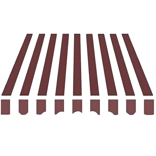 Streifen Markisenstoff-Ersatz, Wasserabweisend UV Schutz Polyester Markisenbespannung für den Außenbereich für Private und Gewerbliche Zwecke(Brown,400x300cm/13x10ft) von Generic