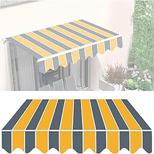 Streifen Terrasse Markisen Ersatzstoff, Sonnenschutz-Überdachung Stoff für den Außenbereich Wasserdicht UV Schutz ohne Rahmen für Hof Deck Balkon(20x16ft/600x500cm) von Generic