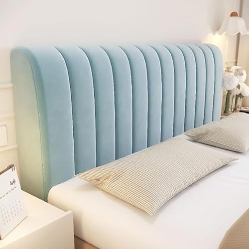 Stretch Bett Kopfteil Abdeckung, Einfach Zu Passen Vertikalen Streifen Bett Kopfteil Slipcover, All-Inclusive-Design Staubdicht Protector Cover(Lake Blue,180cm) von Generic