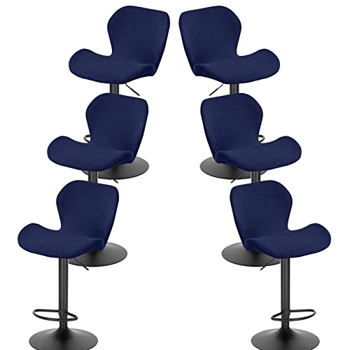 Stretch-Bezug für drehbare Barhocker mit Rückenlehne, 2er-/4er-/6er-Set, Bezug für Barstühle, Bezug für hohe Hocker in Küche und Esszimmer, Hellviolett, 2 Stück (Königsblau, 6 Stück) von Generic