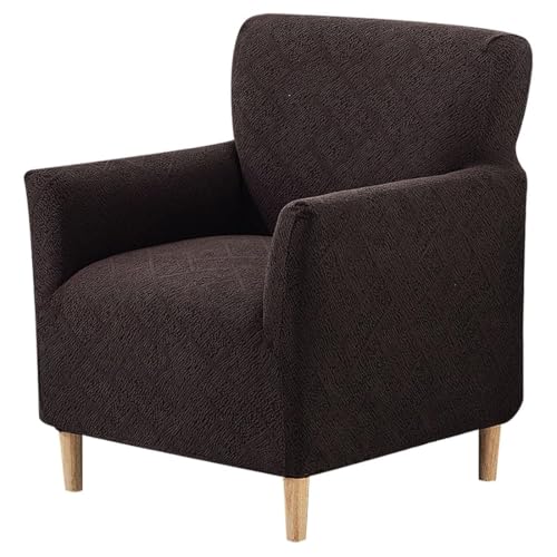 Stretch-Jacquard-Schonbezüge Für Clubsessel Sesselbezüge Im Mid-Century-Modern-Stil Sesselbezüge Für Büro, Empfang Und Bankett Bequeme Einzelsofabezüge Und Möbelbezüge(Brown) von Generic