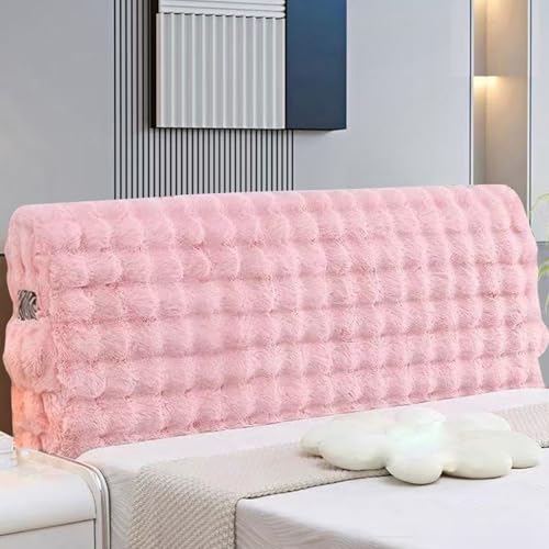Stretch-Kopfteilbezug in voller Größe, 360°-All-Inclusive-Schonbezug, weicher, bequemer Stoff, waschbar und leicht zu verstauen, für die Dekoration von Schlafsälen(Pink,210x66cm) von Generic