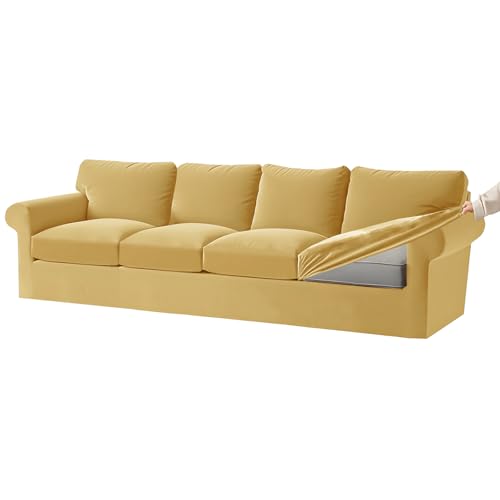 Stretch Samt Sofabezug Set für Ektorp Sofa mit separaten Sitzkissen und Rückenlehne Gummiband Zitrone 4 Sitzer 9 Stück Stretch Samt Sofabezug Set für Ektorp Sofa mit separaten Sitzkissen und Rückenlehne Gummiband Zitrone 4 Sitzer 9 Stück von Generic