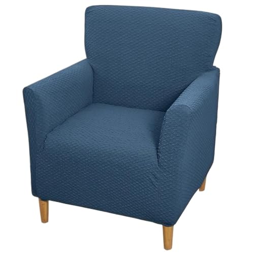 Stretch-Sesselhussen Im Mid-Century-Modern-Stil Quadratische Clubsessel-Schoner Waschbare Sofabezüge Für Einzelsofas Möbelschutz Für Büro, Empfang Und Lesebereich(Blue) von Generic