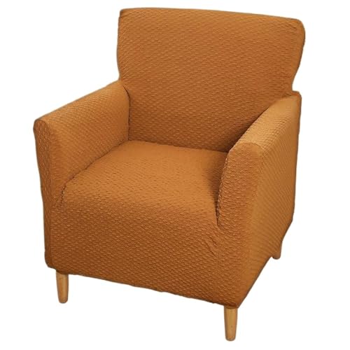 Stretch-Sesselhussen Im Mid-Century-Modern-Stil Quadratische Clubsessel-Schoner Waschbare Sofabezüge Für Einzelsofas Möbelschutz Für Büro, Empfang Und Lesebereich(Brown) von Generic