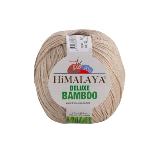 Strickfein Himalaya Deluxe Bamboo Wolle Strickgarn 60% Bambus 40% Baumwolle 100gr 124-20 Beige von Generic