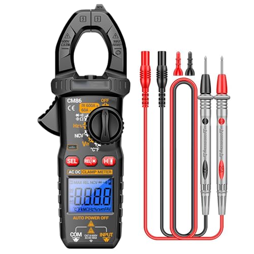 Stromzange - Temperaturmessgerät | Multifunktion Multimeter mit Taschenlampe Hintergrundbeleuchtung 6000 Counts für Gleich- Wechselspannung Kapazität Widerstand Temperaturmessung Stromzange - Temperaturmessgerät | Multifunktion Multimeter mit Taschenlampe Hintergrundbeleuchtung 6000 Counts für Gleich- Wechselspannung Kapazität Widerstand Temperaturmessung von Generic