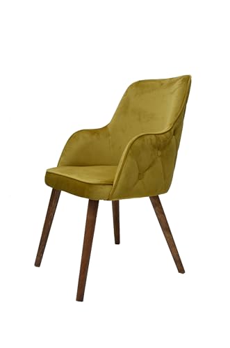 Stuhlmann Stühle - Stuhl Monaco 768 - Esszimmerstuhl, Küchenstuhl, Polsterstuhl, Wohnzimmerstuhl mit Holzbeinen (Senf) von Generic