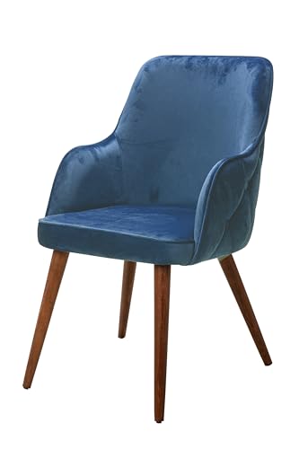 Stuhlmann Stühle - Stuhl Monaco 768 - Esszimmerstuhl, Küchenstuhl, Polsterstuhl, Wohnzimmerstuhl mit Holzbeinen (Marineblau) von Generic