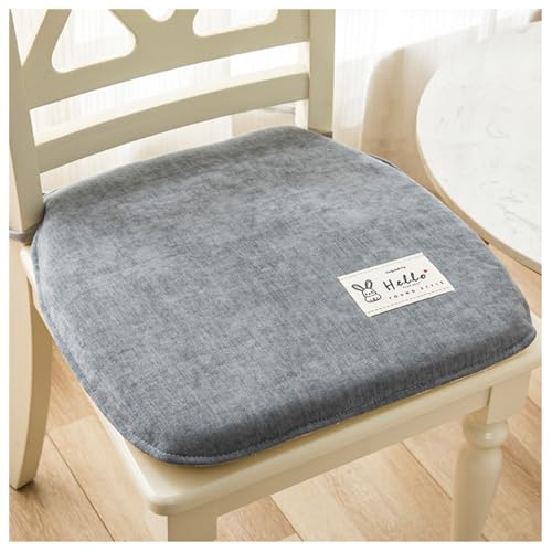 Stuhlauflage Kissen für Stühle Stuhlkissen für Esszimmerstühle mit Bändern 4 cm Memory Foam-Sitzkissen Küchenstuhlpolster mit maschinenwaschbarem Bezug (Dunkelgrau 43 x 45 cm (4er-Set)) von Generic