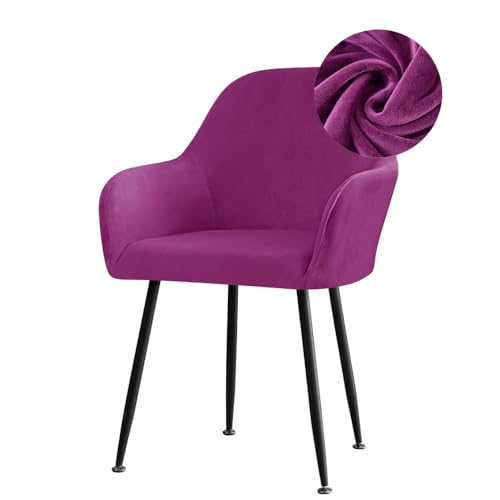 Stuhlhussen Stretch Stuhlhussen mit Armlehnen Stuhlhussen Stuhlhussen Stuhlhussen Stuhlbezug Waschbar Modern für Restaurant Hotel Bankette Lila 6er Set von Generic