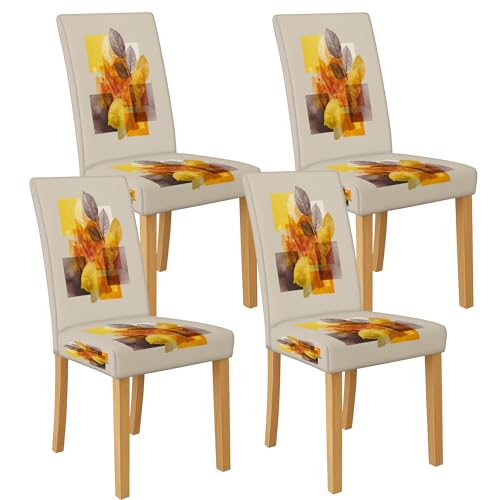 Stuhlhussen für Esszimmerstühle, dehnbar, waschbar, Spandex, moderne dekorative Schonbezüge für Zuhause, Küche, Esszimmer, 4 Stück von Generic