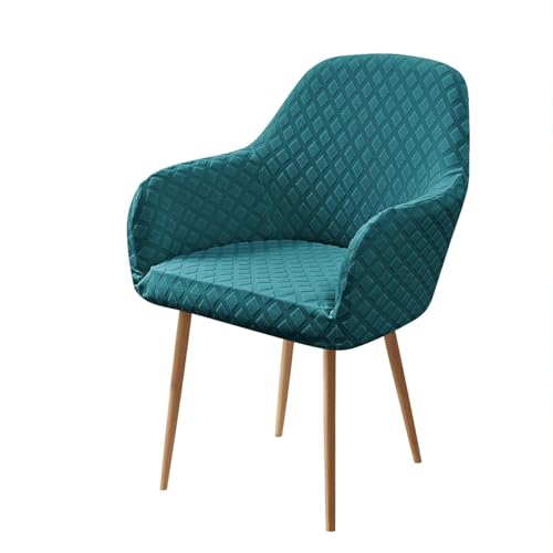 Stuhlhussen mit Armlehne, Strech Bürostuhl Bezug, Elastischer Stuhlbezug Jacquard Stuhl Abdeckung Abnehmbare Waschbar Schonbezug für Esszimmer Küche(Peacock Blue,4PCS) von Generic