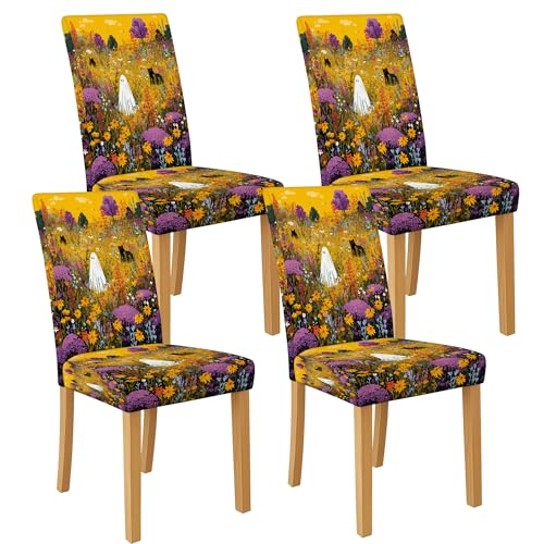Stuhlhussen mit buntem Blumenmuster für Esszimmerstühle, dehnbar und waschbar, Spandex-Sitzschoner, lebendige dekorative Schonbezüge für Küche, Wohnzimmer, 4 Stück Stuhlhussen mit buntem Blumenmuster für Esszimmerstühle, dehnbar und waschbar, Spandex-Sitzschoner, lebendige dekorative Schonbezüge für Küche, Wohnzimmer, 4 Stück von Generic