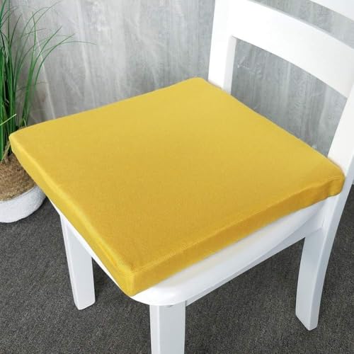 Stuhlkissen Sitzkissen Dicke 3/5/8cm 40/45/50cm Schaum-Sitzkissen Abnehmbar, rutschfeste Stuhlpolster, Für Esszimmerstühle, Garten, Büro, Küche(Yellow,50x50x8cm/20 x20 x3) von Generic