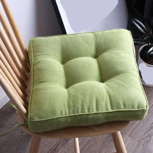 Stuhlkissen Sitzkissen Quadratisch Rund 40x40 45/50 cm, Dick Gepolsterte Stuhlauflagen, Waschbare Esszimmerstuhl Kissen, Weiches Sitzpolster Für Küche/Büro/Garten(Green,20 x 20 Inch) von Generic