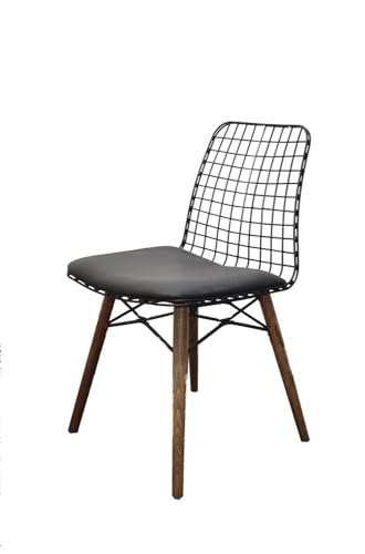 Stuhlmann Stühle - Stuhl Sheffield 746B - Esszimmerstuhl, Küchenstuhl, Polsterstuhl, Wohnzimmerstuhl in schwarz mit Metallgestell und Holzbeinen von Generic