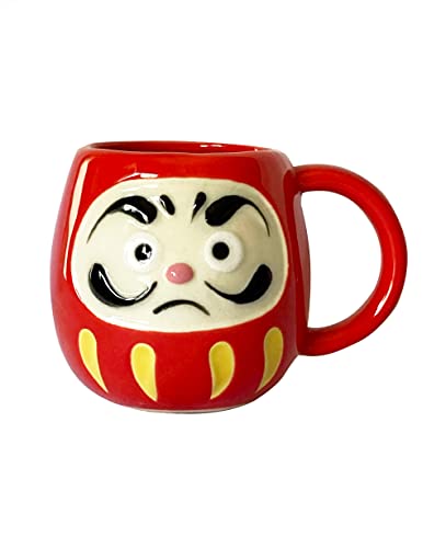 Süße japanische Tasse Daruma. Rot. Grüner Tee, Kaffee und Tee. Hergestellt in Japan von Generic