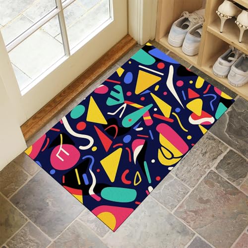Süßes Kaninchen Fußmatte - rutschfeste Schmutzfangmatte Grau Für Innen, Fußabtreter Tierdruck Für Flur, Eingangsbereich & Überdachten Außenbereich - 50 X 80 cm von Generic