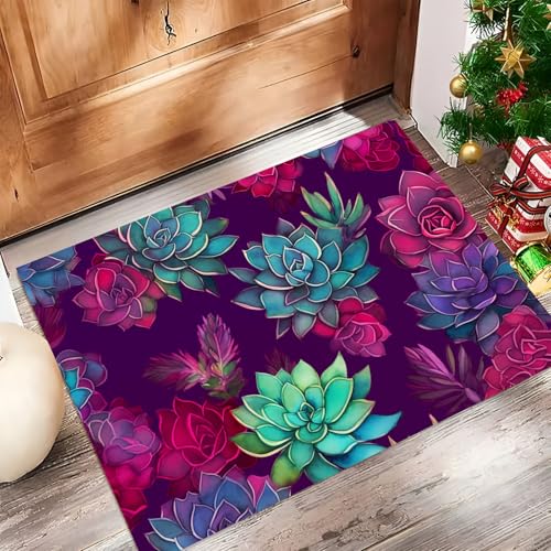 Sukkulenten Fussmatte Innen 50 X 80 cm, Schlanke rutschfeste Fußmatte Für Den Innenbereich, Aquarellstil Fußmatte, Absorbiert Wasser Schmutzfangmatte, Magenta Weich Und Bequem Sukkulenten Fussmatte Innen 50 X 80 cm, Schlanke rutschfeste Fußmatte Für Den Innenbereich, Aquarellstil Fußmatte, Absorbiert Wasser Schmutzfangmatte, Magenta Weich Und Bequem von Generic