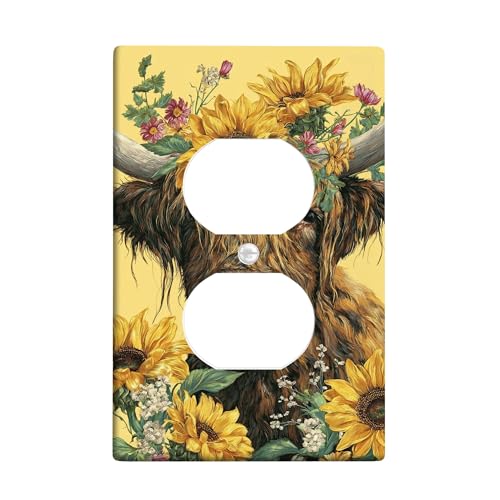 Sunny Floral Lichtschalter-Abdeckplatte/Steckdosenabdeckungen, gelbe Sonnenblumen für Wanddekoration, Thermoplastische Wandplatten, Standardgröße, Einzel-Duplex-Steckdose Sunny Floral Lichtschalter-Abdeckplatte/Steckdosenabdeckungen, gelbe Sonnenblumen für Wanddekoration, Thermoplastische Wandplatten, Standardgröße, Einzel-Duplex-Steckdose von Generic