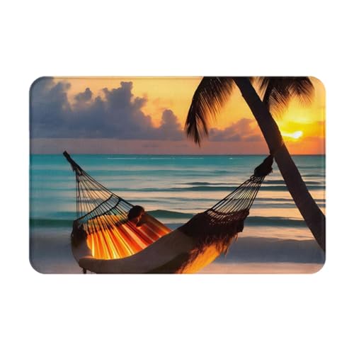 Sunset Beach Hängematte Schmutzfangmatte Überdachten Türmatte rutschfest Teppich Für Außentüren Wc Deko Schlafzimmer 40 X 60Cm von Generic