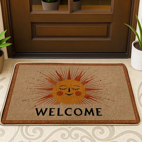 Sunshine Welcome-Fußmatte, gelbes Sonnen-Design, für Außen- und Inneneingang, saisonale Dekoration, rutschfeste Gummi-Frontmatte, staubabsorbierend, leicht zu reinigen, 73,2 x 43,2 cm Sunshine Welcome-Fußmatte, gelbes Sonnen-Design, für Außen- und Inneneingang, saisonale Dekoration, rutschfeste Gummi-Frontmatte, staubabsorbierend, leicht zu reinigen, 73,2 x 43,2 cm von Generic