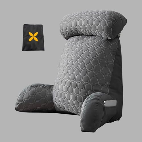 Super Großes Lesekissen, Sitzsack, Bettsitz, Relax-Kissen, Ideal Für Rückenarmlehne, Lendenwirbelstütze, Bequemer, Leichter Und Langlebiger Sitzsack, C, 75x58cm(with headrest) von Generic