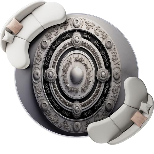 Surrealismus Yin-Yang-Symbol Waschbarer Teppich Rund 90 cm Silber Schwarz Runder Rutschfester Kurzflor Teppiche, Wohnzimmer Schlafzimmer Esszimmer Büro Surrealismus Yin-Yang-Symbol Waschbarer Teppich Rund 90 cm Silber Schwarz Runder Rutschfester Kurzflor Teppiche, Wohnzimmer Schlafzimmer Esszimmer Büro von Generic
