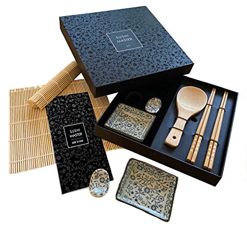 Sushi Master Set von The Asian Table 12-teiliges Deluxe Making Kit für den asiatischen Küchen Liebhaber und Feinschmecker-Abenteurer. Lernen Sie, wie Sie machen Ihre eigenen Rollen erstellen von Generic