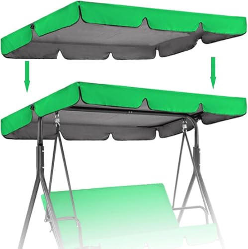 Swing Canopy Cover Ersatz Wasserdichter Uv-beständiger Outdoor-Baldachin Für 2- Und 3-sitzer-terrassenschaukelstuhl Langlebige Gartenhängematten-top-Abdeckung, Green, 190 * 132 * 15cm Swing Canopy Cover Ersatz Wasserdichter Uv-beständiger Outdoor-Baldachin Für 2- Und 3-sitzer-terrassenschaukelstuhl Langlebige Gartenhängematten-top-Abdeckung, Green, 190 * 132 * 15cm von Generic