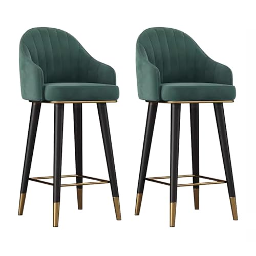 Swivel Velvet Bar Stools Set of 2, Counter Height Barstools with Back and Footrest, Upholstered Bar Chairs for Dining Room Home Bar Kitchen Island von Generic