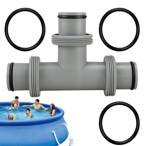 T-Stück für Wasserschlauch - Poolschlauch Adapter, Sandfilter-Poolschlauch-T-Kupplungsadapter | Schlauch Rohr Verteiler, Einfach zu installierende gerade Verbindungsstücke für Schwimmbeckenpumpen von Generic