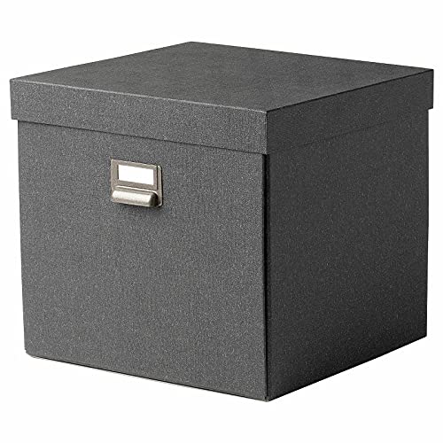 TJOG Aufbewahrungsbox mit Deckel, Schreibtisch-Organizer, Aktenordner, 32 x 31 x 30 cm, Dunkelgrau [M] von Generic