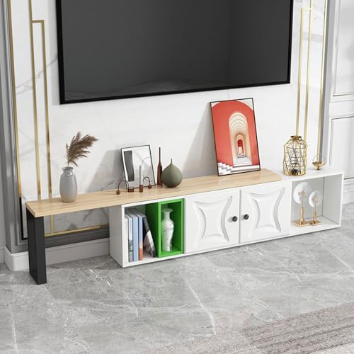 TV-Schrank Fernsehtisch Lowboard Holz Multifunktional Fernsehtisch Lagerung TV-Wandschrank Unterhaltung TV Media TV-Ständer für Wohnzimmer Schlafzimmer(02,3.3ft(100cm)) von Generic